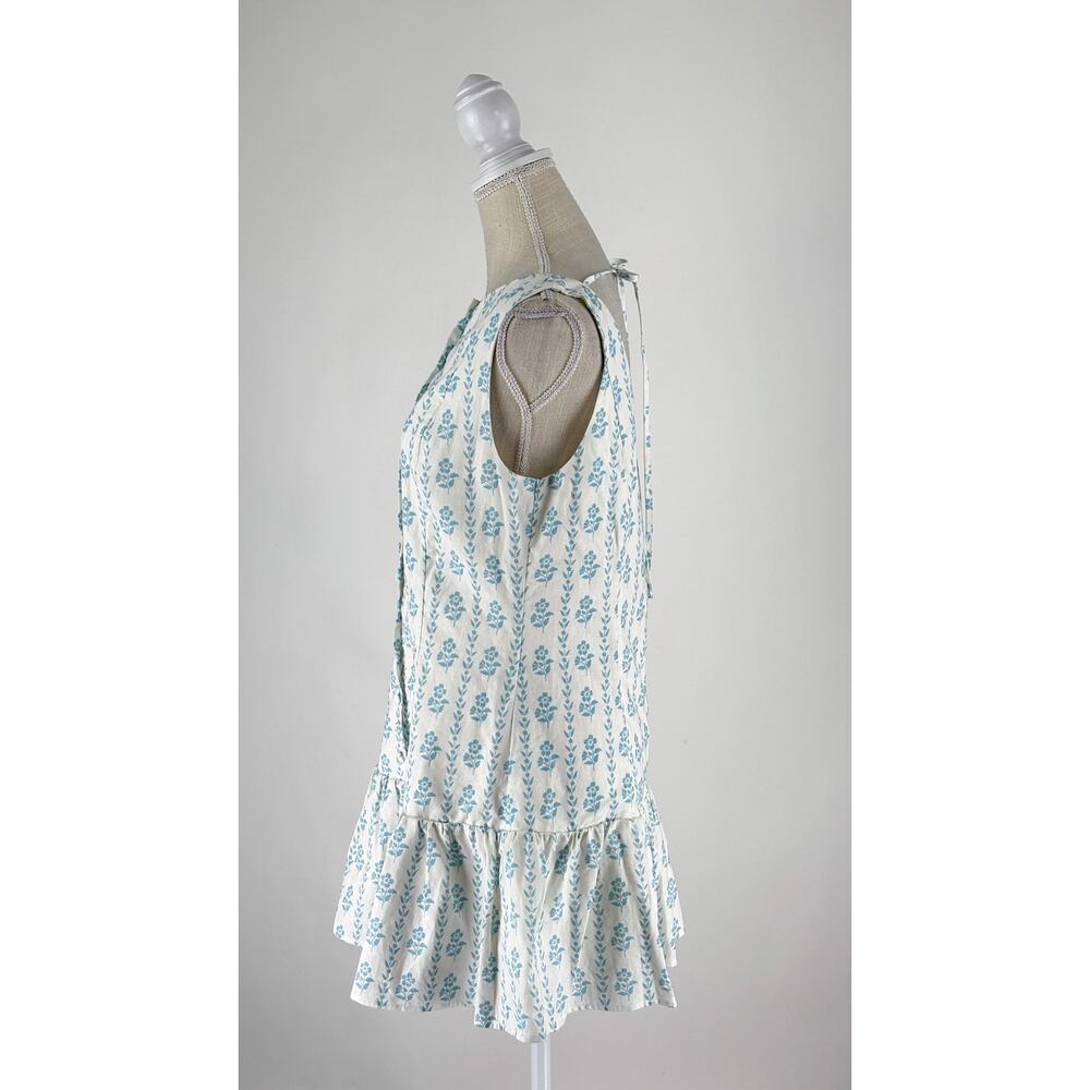 Peppermayo Meggie Linen Mini Dress Sweet Daydream White Blue Womens Size 10 New - Picture 8 of 13